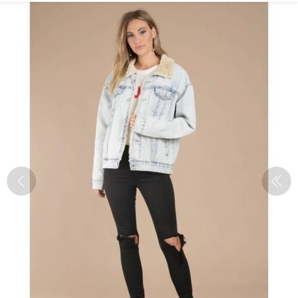 Neon Blonde Dreamer Light Wash Lined Denim Jacket size small - Picture 2 of 8